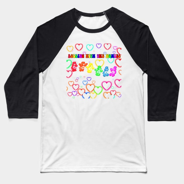 Rolling with the homies LGBTQ symbols Baseball T-Shirt by Lewd Crude Never Rude